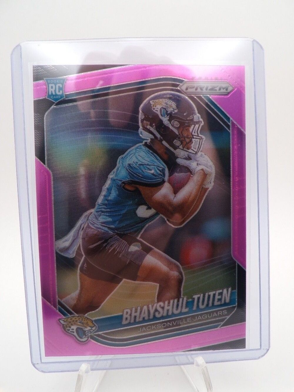 Panini 2025 Prizm Football Bhayshul Tuten Pink Prizm RC Jaguars #305